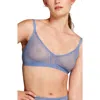 Siella Power Mesh Triangle Bra In Blue Grey