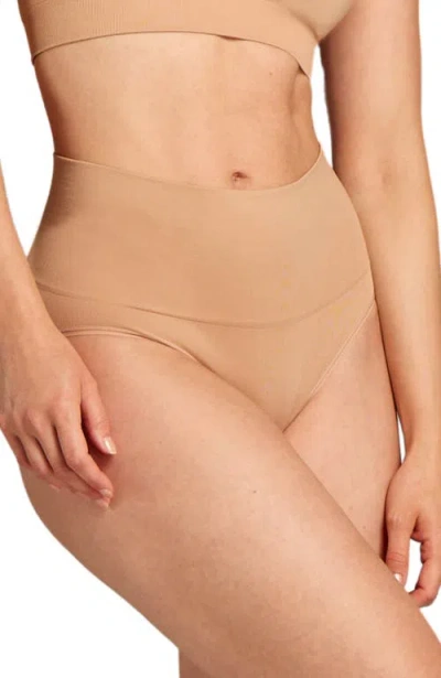 Siella Sculpt High Waist Shaping Brief In Taupe