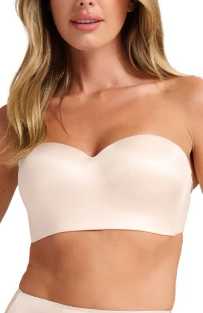 Siella Smooth Satin Foam Bustier In Neutral
