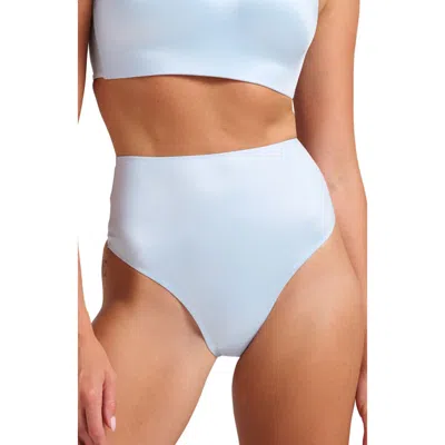 Siella Smooth Satin Thong In Blue