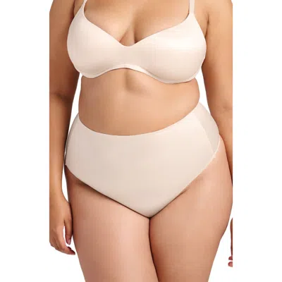 Siella Smooth Satin Thong In Neutral