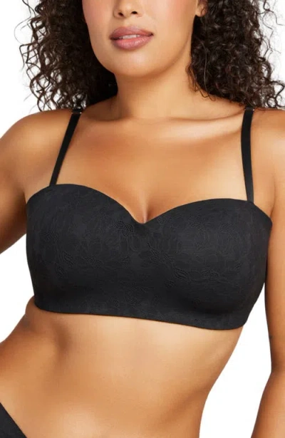 Siella Soft Lace Balconette Foam Bra In Black