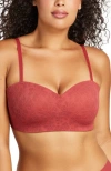 Siella Soft Lace Balconette Foam Bra In Rosewood