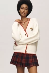 Siempre Long Sleeve V-neck Dachshund Cardigan In Multi