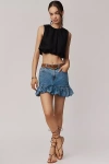 Siempre Naomi Denim Bubble-hem Mini Skirt
