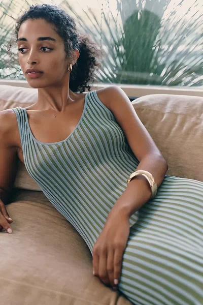Siempre Ribbed Midi Dress In Grey