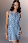 Siempre Sleeveless Sequin Shift Mini Dress