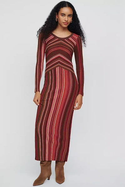 Siempre Sweater Midi Dress In Red