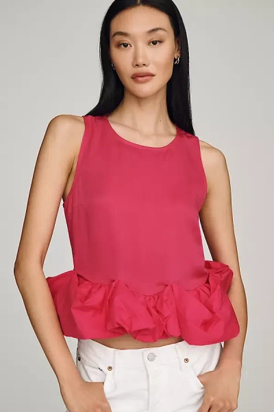 Siempre X Anthropologie Ruffle Hem Top In Pink