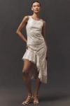 Siempre X Anthropologie Sequin Asymmetrical Dress In White
