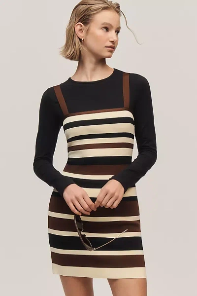 Siempre X Anthropologie Sleeveless Square-neck Mini Dress In Black