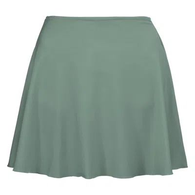 Siena And Co. Women's High Waisted Swim Skirt With Briefs Olive Green