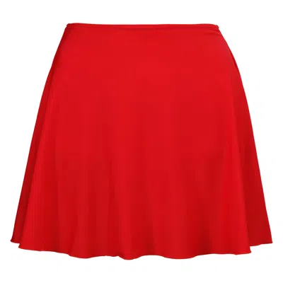 Siena And Co. Women's High Waisted Swim Skirt With Briefs Red