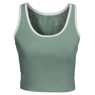 Siena And Co. Women's Retro Crop Top Olive Green