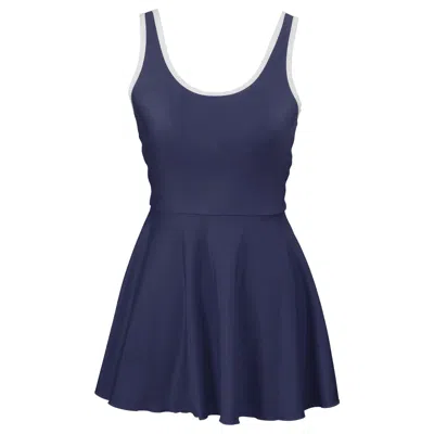Siena And Co. Women's Retro Swim Dress Navy Blue