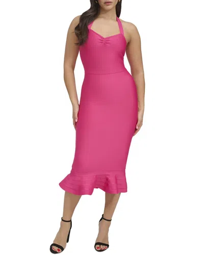 Siena Bandage Knit Midi Dress In Pink