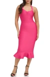 Siena Bandage Knit Sheath Dress In Pink