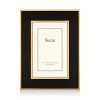 Siena Black Enamel With Gold Frame, 4 X 6 In Black