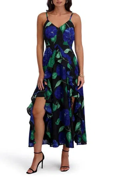 Siena Burnout Chiffon Midi Dress In Multi