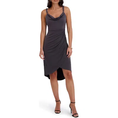 Siena Chain Strap Ruched Body-con Dress In Black