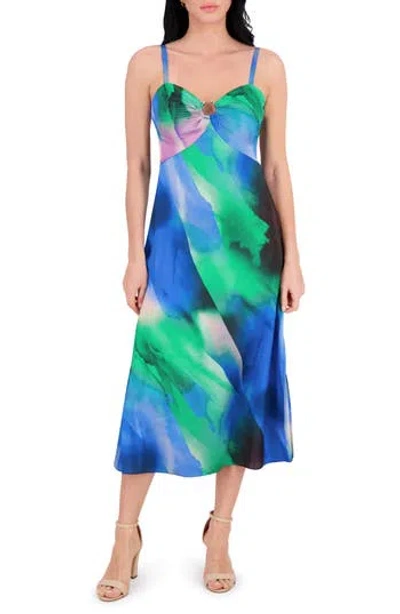 Siena Charmeuse Midi Dress In Multi