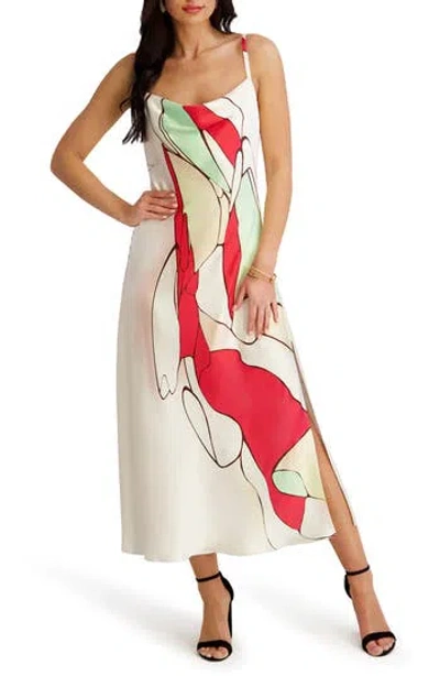 Siena Cowl Neck Midi Dress In Multi
