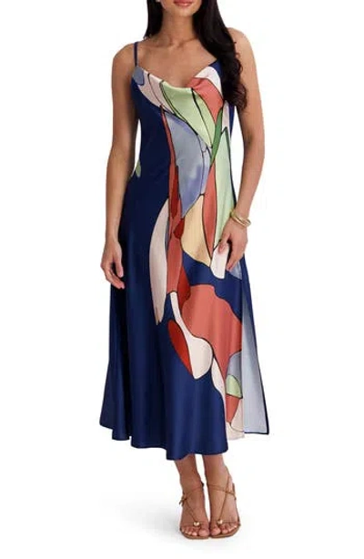 Siena Cowl Neck Midi Dress In Multi