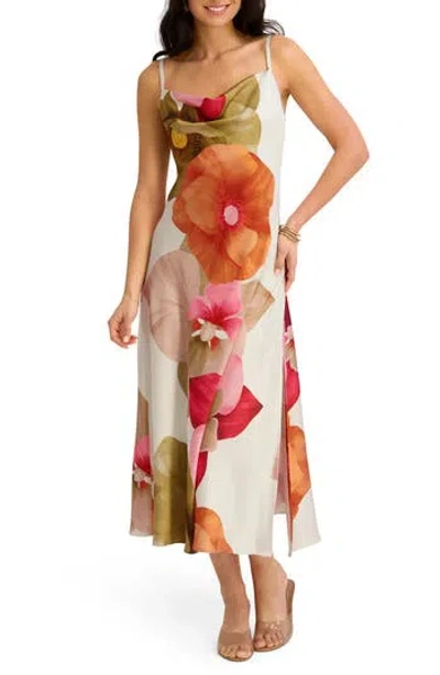 Siena Cowl Neck Midi Dress In Multi