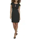 Siena Crepe Scuba Cap Sleeve Midi Dress In Black