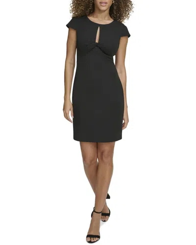 Siena Crepe Scuba Cap Sleeve Midi Dress In Black