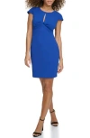 Siena Crepe Scuba Cap Sleeve Midi Dress In Sapphire