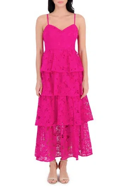 Siena Embroidered Lace Maxi Dress In Pink