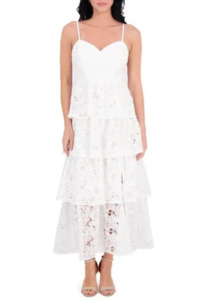 Siena Embroidered Lace Maxi Dress In White