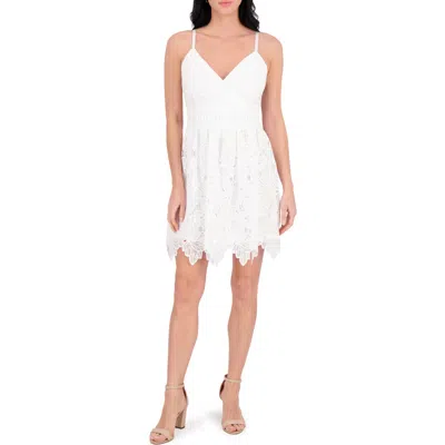 Siena Embroidered Lace Minidress In White