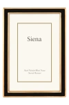 Siena Wide Enamel With Gold Frame, 4 X 6 In Black