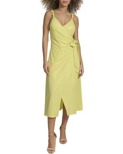 Siena Foil Knit Midi Dress In Orange