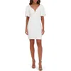 Siena Gab Puff Sleeve Minidress In White