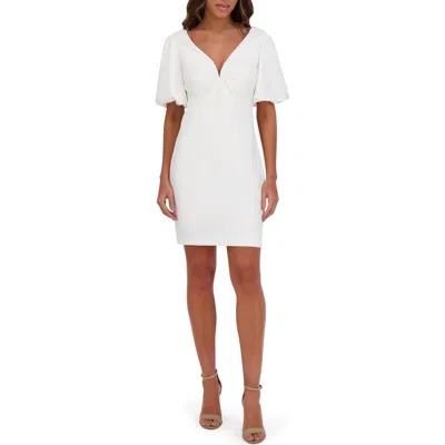 Siena Gab Puff Sleeve Minidress In White