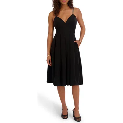 Siena Gab Soft Touch Pleated Midi Dress In Burgundy