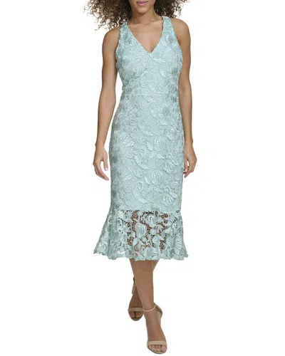 Siena Floral Lace Halter Dress In Blue