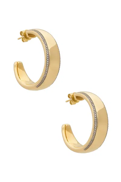 Siena Jewelry Hoop Earring In 14k Yellow Gold & Diamond