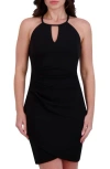 Siena Keyhole Crepe Scuba Sheath Dress In Black