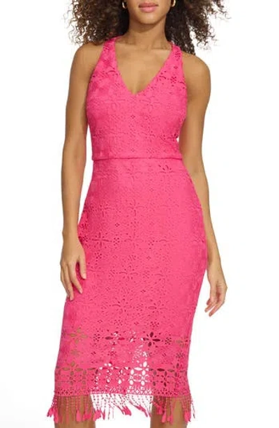 Siena Lace Sheath Dress In Pink