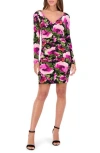 Siena Long Sleeve Print Jersey Minidress In Pink