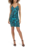 Siena Print Sequin Minidress In Multi