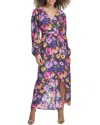 Siena Printed Burnout Chiffon Maxi Dress In Purple