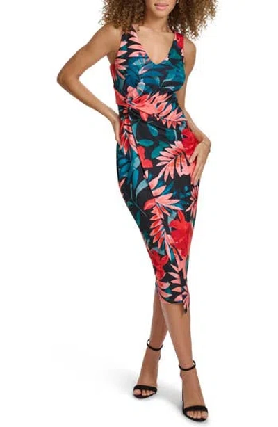 Siena Printed Crepe Scuba Body-con Dress In Multi