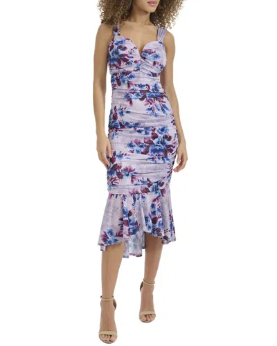 Siena Printed Mesh Midi Dress In Multi