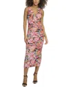 Siena Printed Mesh Midi Dress In Multi