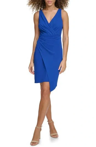 Siena Scuba Crepe Cocktail Dress In Blue